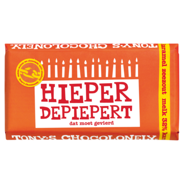 Tony's Chocolonely Melkchocolade reep Karamel Zeezout - Hieperdepiepert