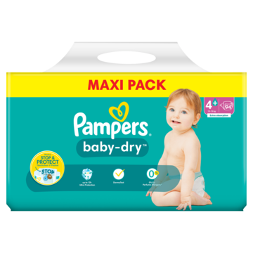 Doe mee premier Vervallen Pampers Baby-Dry Maat 4+, 94 Luiers bestellen? - Baby, peuter — Jumbo  Supermarkten