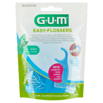 GUM Easy-Flossers Cool Mint Vitamin E + Fluoride 50 Stuks