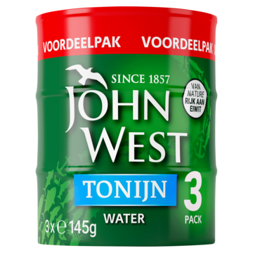 John West tonijnstukken in water 3 x 145 gram