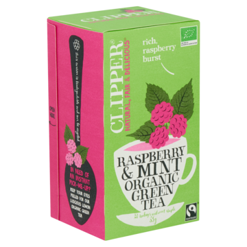 Clipper Raspberry & Mint Organic Green Tea 20 Stuks