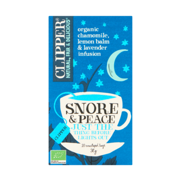 Clipper Snore & Peace Organic Chamomile, Lemon Balm & Lavender Infusion 20 Stuks