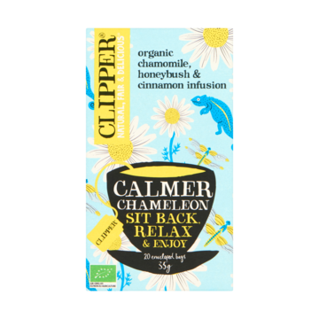 Clipper Calmer Chameleon Organic Chamomile, Honeybush & Cinnamon Infusion 20 Stuks