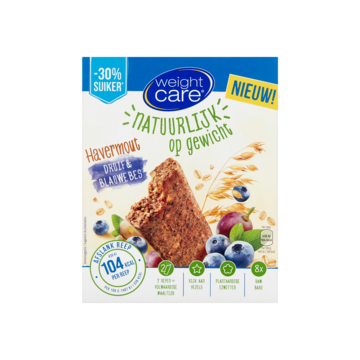 Weight Care Natuurlijk op Gewicht Havermout Druif & Blauwe Bes 8 x 31g