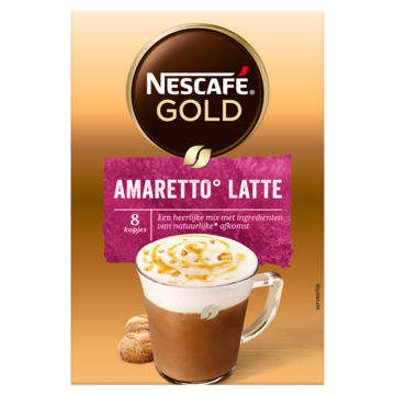 Nescafé Gold Amaretto Latte oploskoffie - 6 x 8 zakjes