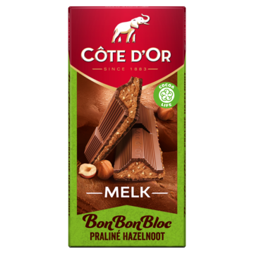 Côte d'Or BonBonBloc chocolade reep Melk Praliné Hazelnoot 200g