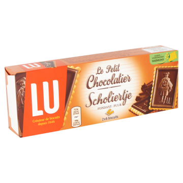 LU Scholiertje chocolade koekjes Puur 2 x 6 Biscuits 150g