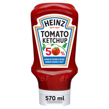 Heinz Tomaten Ketchup 50% minder suikers & zout 570ml