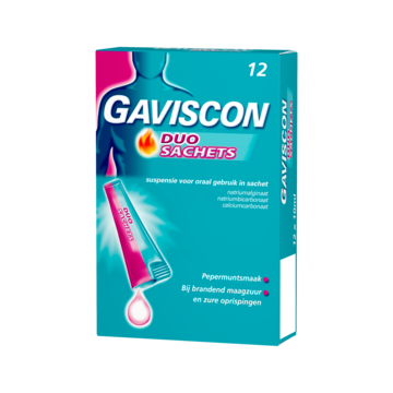 Gaviscon Duo Sachets Pepermuntsmaak 12 x 10ml