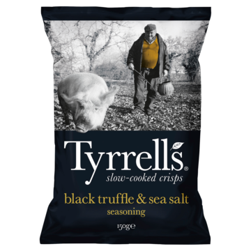 Tyrrells chips Black truffle & Sea salt 8 x 150g