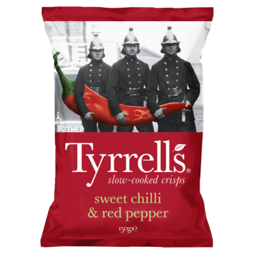 Tyrrells paprika chips Sweet chili & red pepper 8 x 150g