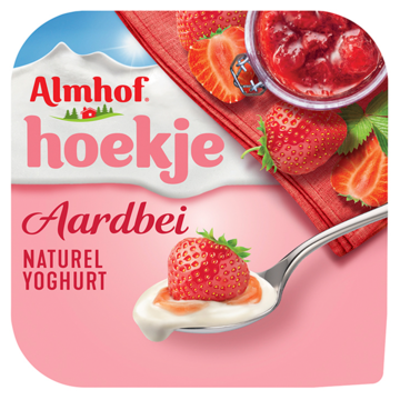 Almhof Hoekje Aardbei Naturel Yoghurt 150g