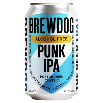 1+1 gratis | BrewDog Punk IPA Alcoholvrij 0,5% 330ML Aanbieding bij Jumbo