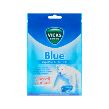 Vicks Bonbons Blue VapoPlus Menthol Suikervrij 72g