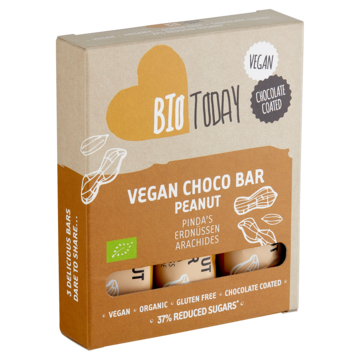 BioToday Vegan Choco Bar Pinda's 3 x 40g
