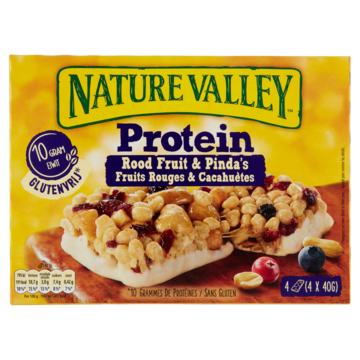 Nature Valley Protein Rood Fruit & Pinda's 4 x 40g