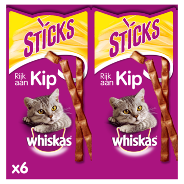 Whiskas Sticks - Kip - Kattensnack - 6 Stuks