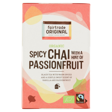 Fairtrade Original Organic Spicy Chai with a Hint of Passionfruit 20 Zakjes 35g