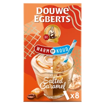 Douwe Egberts Latte Salted Caramel Lekker Warm of Koud oploskoffie 8 stuks