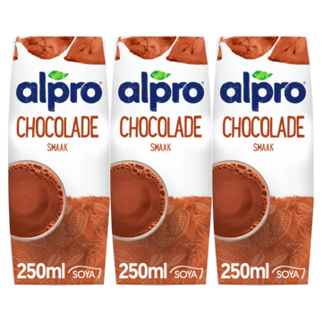 Alpro Sojadrink Chocolade Smaak Houdbaar 3 x 250ml