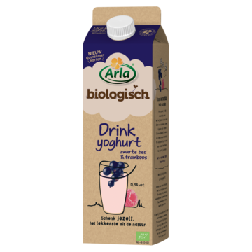 Arla Biologisch Drinkyoghurt Zwarte Bes & Framboos 0,3% Vet 1L