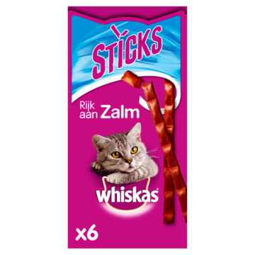 Whiskas Sticks - Zalm - Kattensnack - 6 Stuks