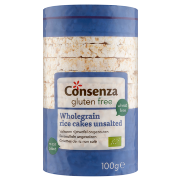 Consenza Gluten Free Volkoren Rijstwafel Ongezouten 100g