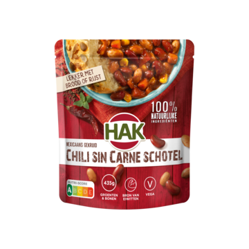 Hak Chili Sin Carne Schotel Bonen, Groenten & Saus 550g