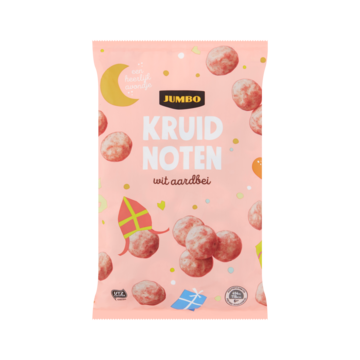 Jumbo Kruidnoten Wit Aardbei 250g