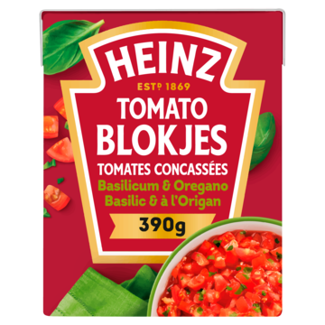 Heinz Tomaten Blokjes Basilicum & Oregano 390g