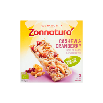 Zonnatura Cashew & Cranberry 3 x 25g