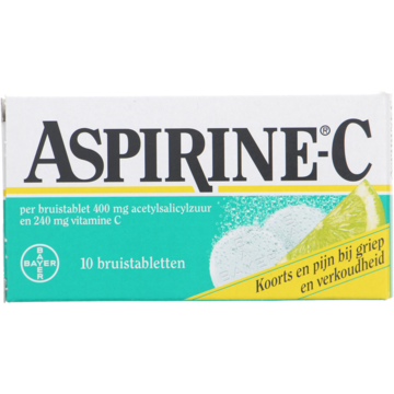 Aspirine C Bruis 400 mg bij griep en verkoudheid, 10 tabletten