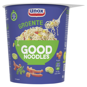 Kinderen Score Attent Unox Good Noodles Cup Groente 65g bestellen? - Conserven, soepen, sauzen,  oliën — Jumbo Supermarkten