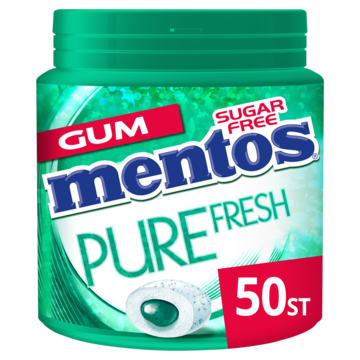 Mentos Wintergreen Kauwgom mint Suikervrij Pot 50 stuks Pure Fresh
