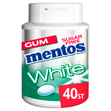 Mentos Gum White Green Mint Pot 40 Stuks