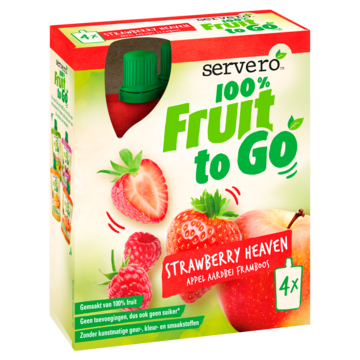 Servero 100% Fruit to Go Strawberry Heaven 4 x 90g