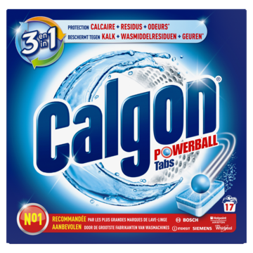 Calgon 3 in 1 Powerball - Wasmachinereiniger en Anti kalk - 17 Tabletten