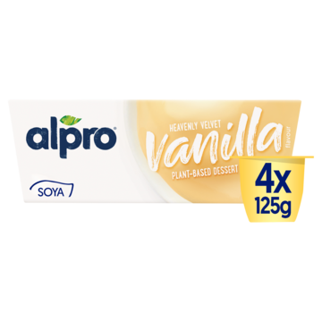 Alpro Dessert Vanille Smaak Houdbaar 4 x 125g