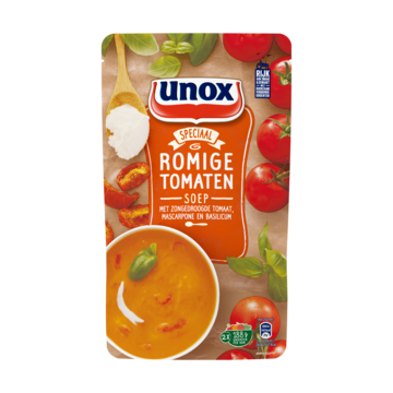 Unox Romige Tomaten Soep met Zongedroogde Tomaat, Mascarpone en Basilicum 570ml