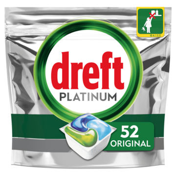 Dreft Platinum All In One Vaatwascapsules Regular, 52 Capsules