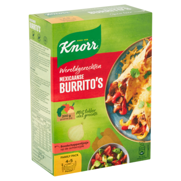 Knorr Wereldgerechten Maaltijdpakket Mexicaanse Burrito's XXL 351g