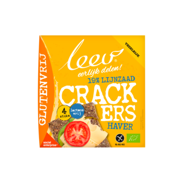 Leev Bio Crackers Lijnzaad Haver Glutenvrij
