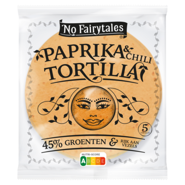 No Fairytales Paprika & Chili Tortilla 5 Stuks 200g