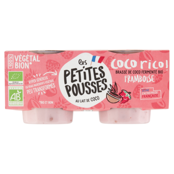 Les Petites Pousses Biologisch Frambozen en Kokos Dessert 2 x 100g