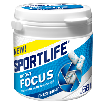 Sportlife Boost Focus Freshmint Pot Suikervrije Kauwgom 99g