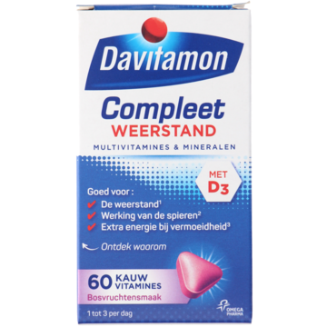 Davitamon - Compleet weerstand kauwvitamines bosvruchten, 60 stuks