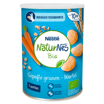 NaturNes Bio NutriPops Gepofte Granen - Wortel vanaf 10+ Maanden 35g