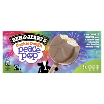Ben & Jerry's IJsjes Cookie Dough Peace Pop 3 x 80ml