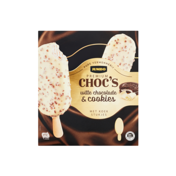 Jumbo Premium Choc's Witte Chocolade & Cookies 4 Stuks