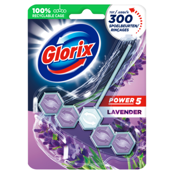 Glorix Power 5 Wc Blok Lavendel 1 stuk